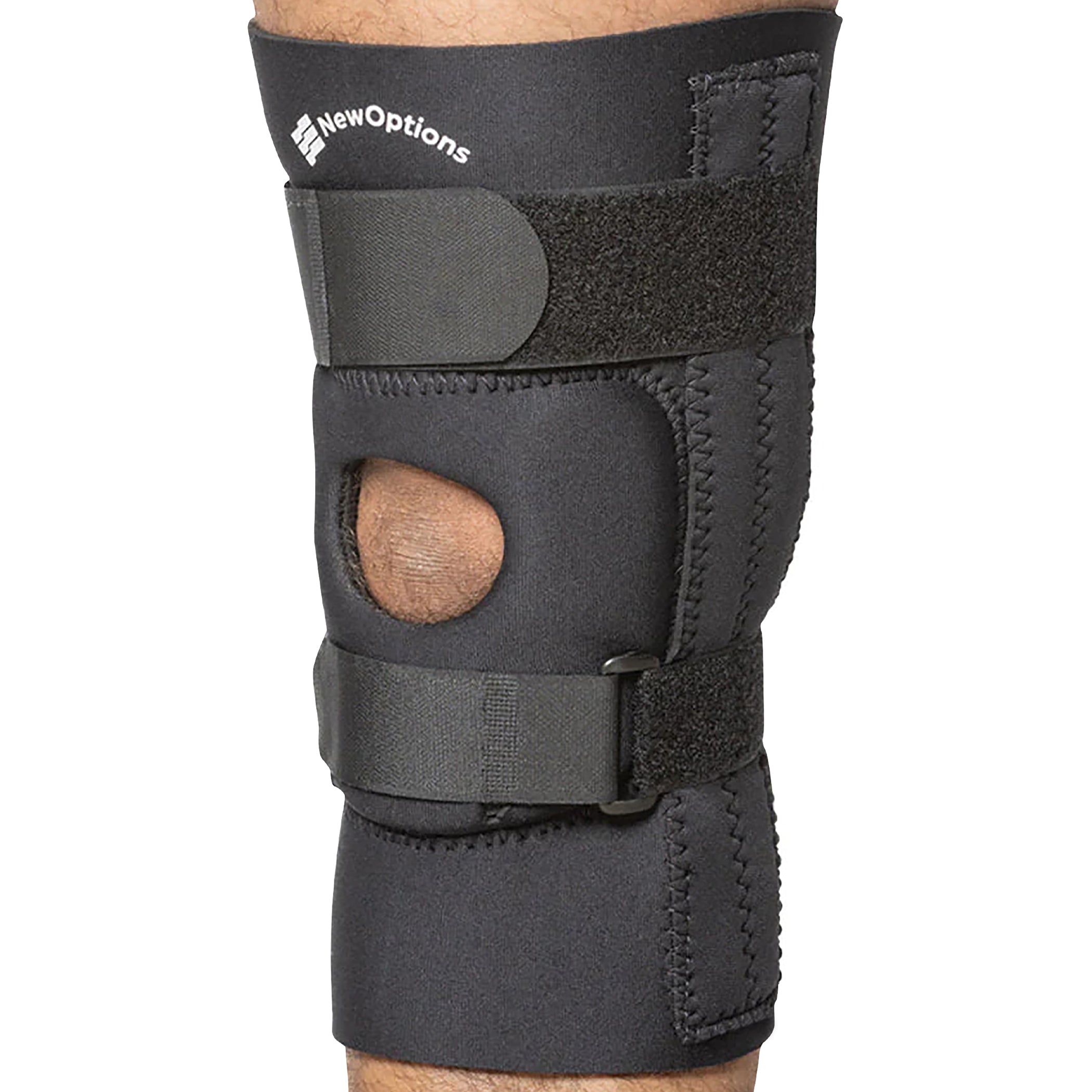 A) Group A: a patella-stabilizing, motion-restricting knee brace. The