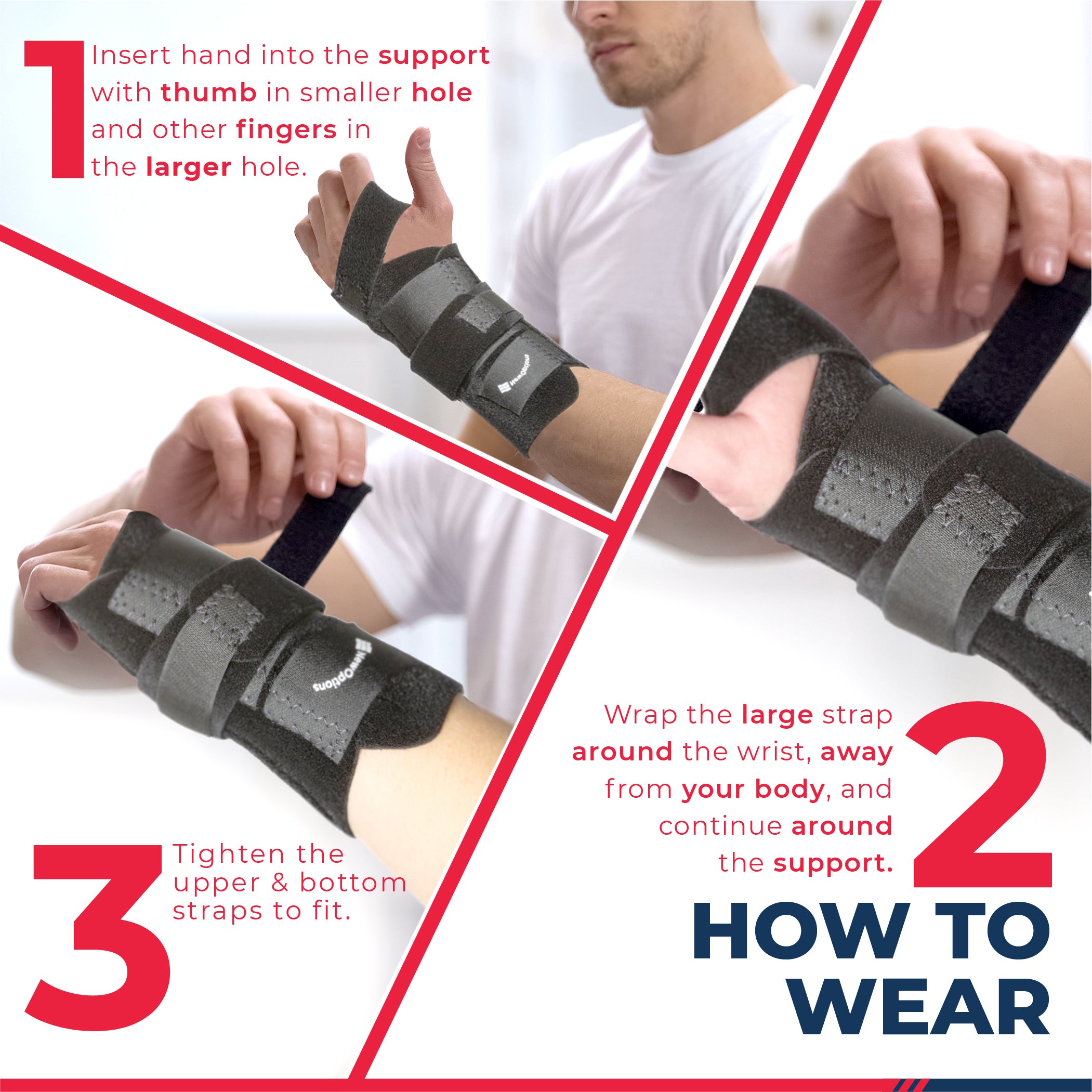 Wrist Support. W20/28 Universal Size Wrist Support. – New Options Sports