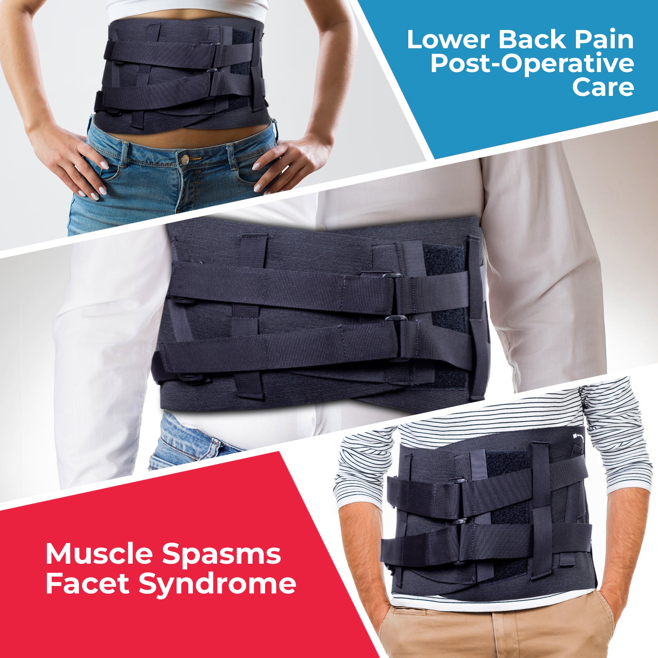 L1: soporte lumbar elástico con bolsillo de neopreno – New Options Sports