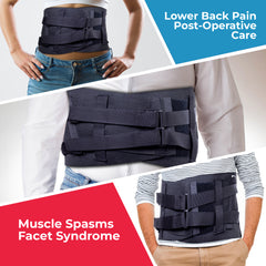 Lumbosacral Corset Orthosis (LC10) for Lower Back Pain, Muscle Spasms and Facet Syndrome.