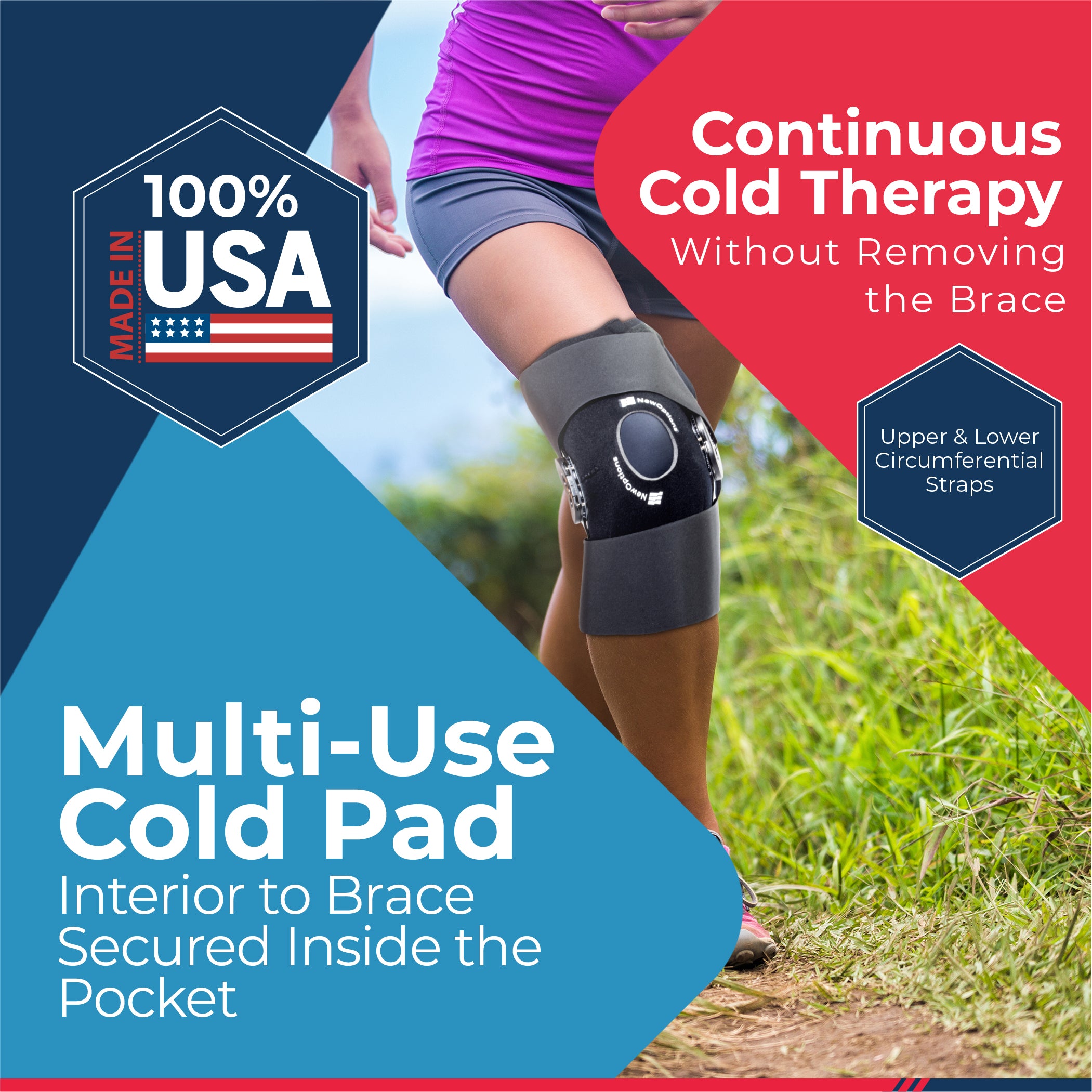 UIR-HT: Wrap de rodilla de Terapia Cold Therapy de ROM universal de hielo