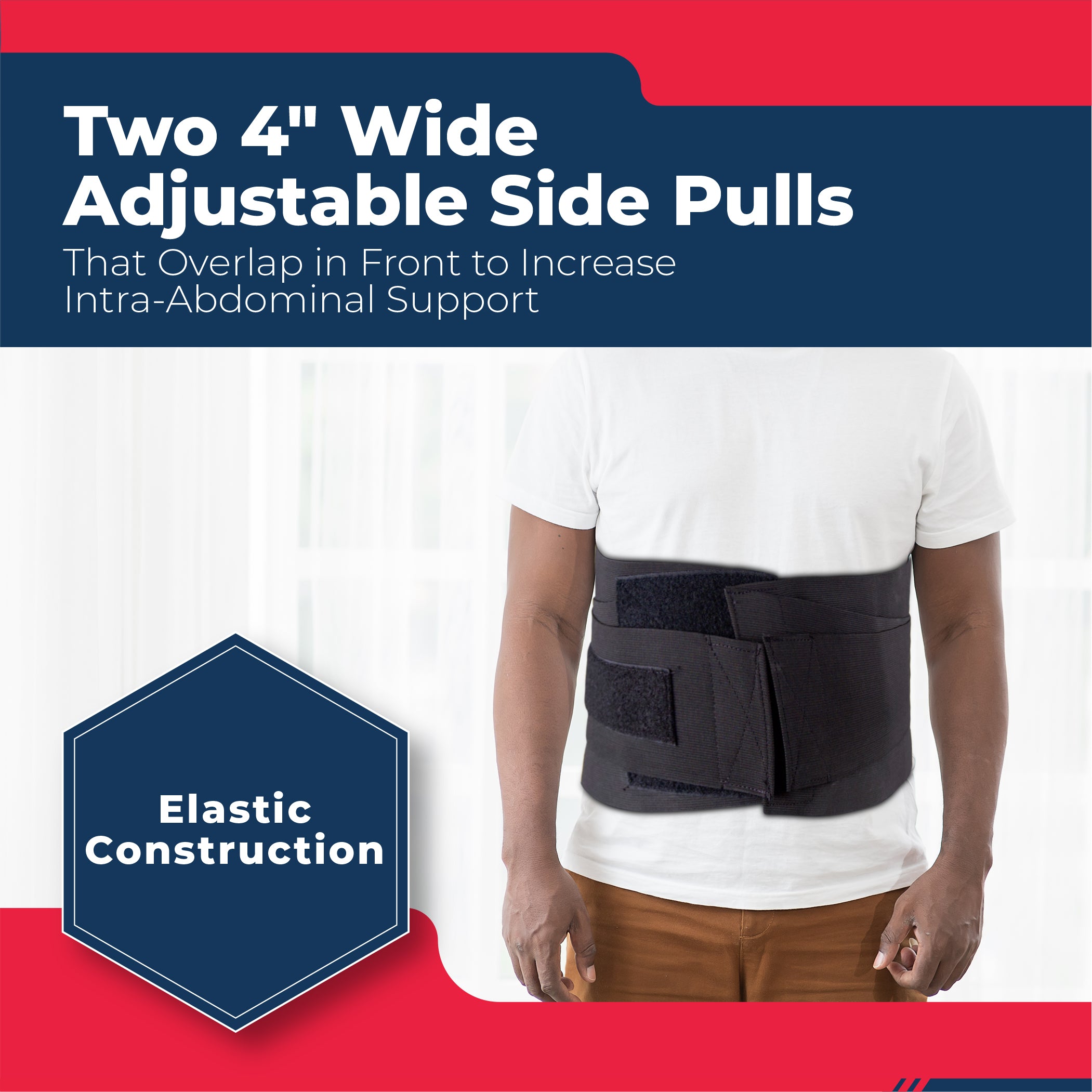 Elastic Lumbar Support with Neoprene Pocket (L1) - X-Small: 22-26 / L1  Black