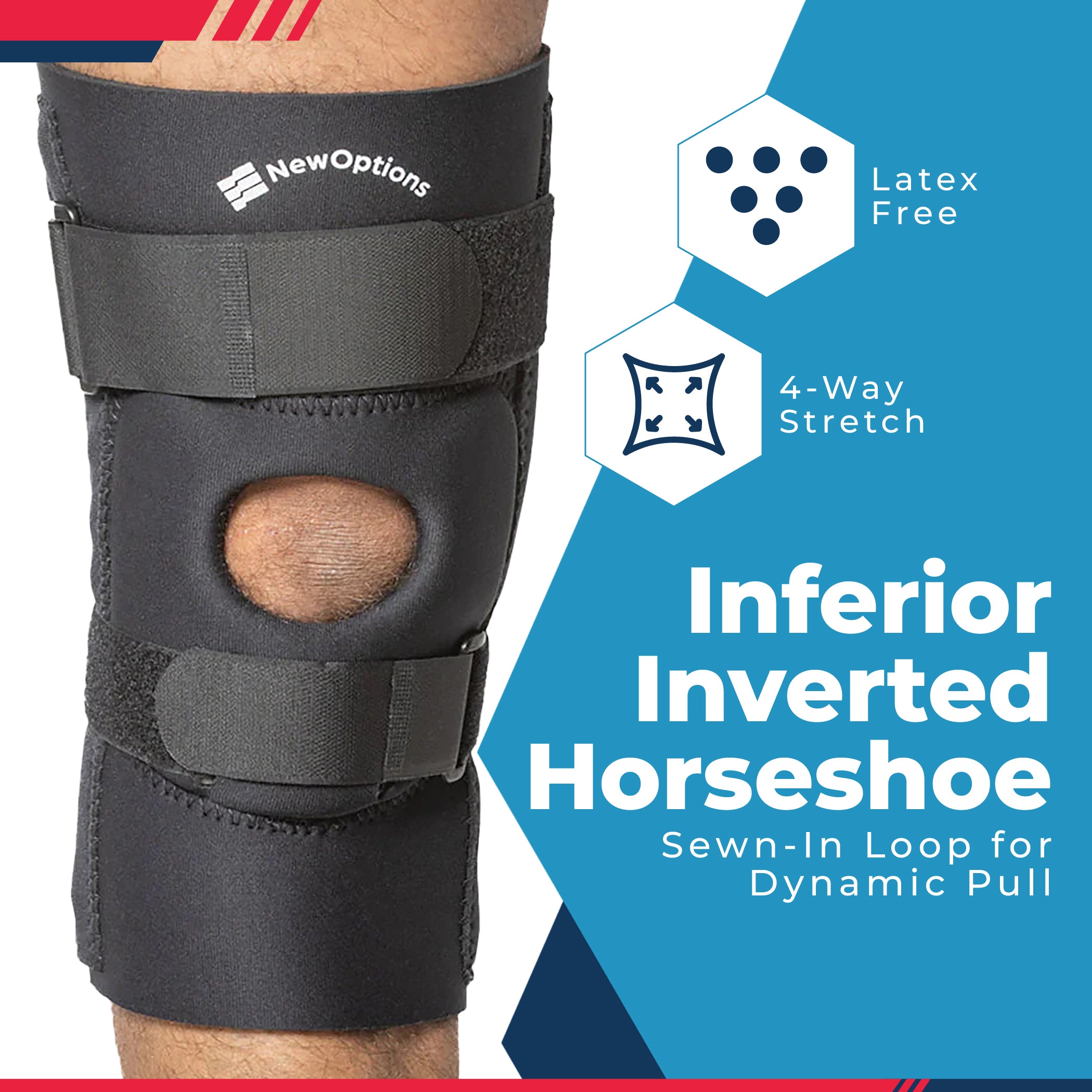 Neoprene Pull On Patella Knee Sleeve with Positive Control Distal Stra –  New Options Sports