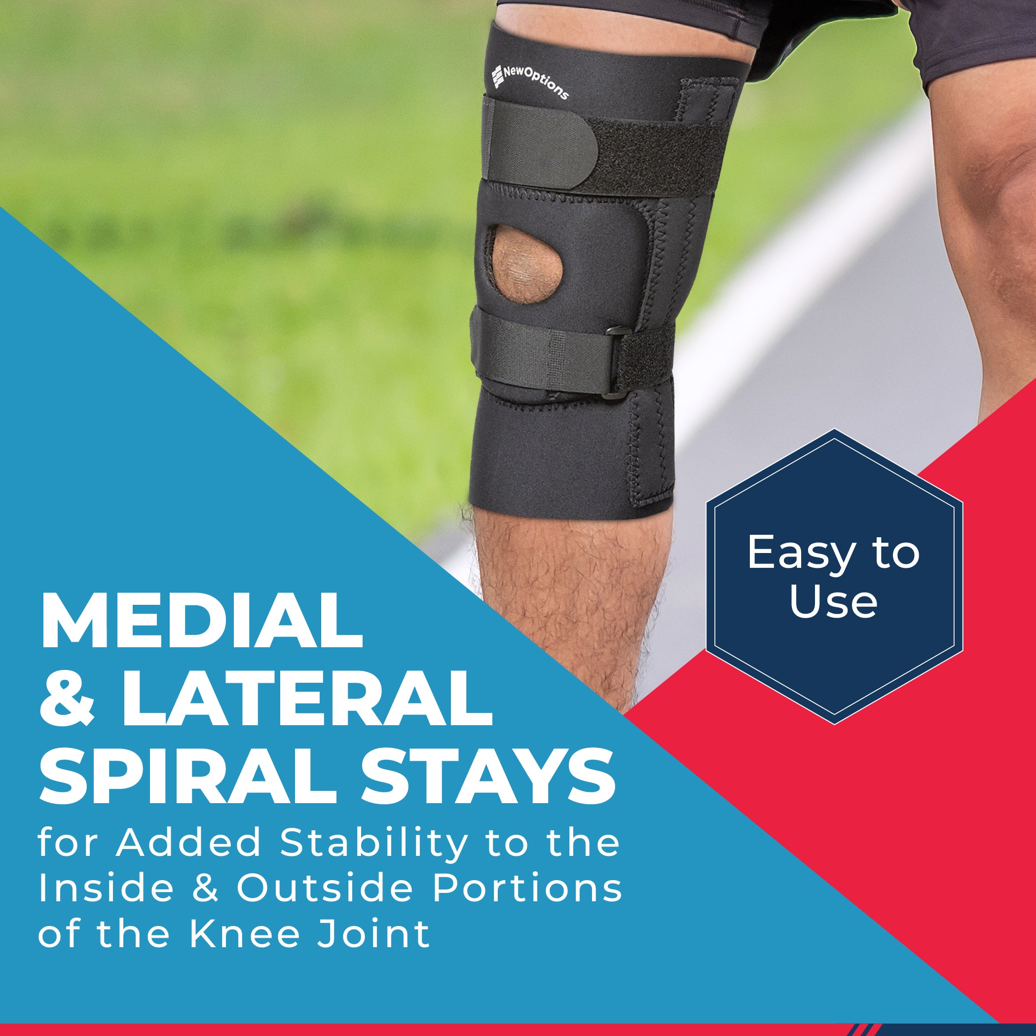 Neoprene Pull On Patella Knee Sleeve with Positive Control Distal