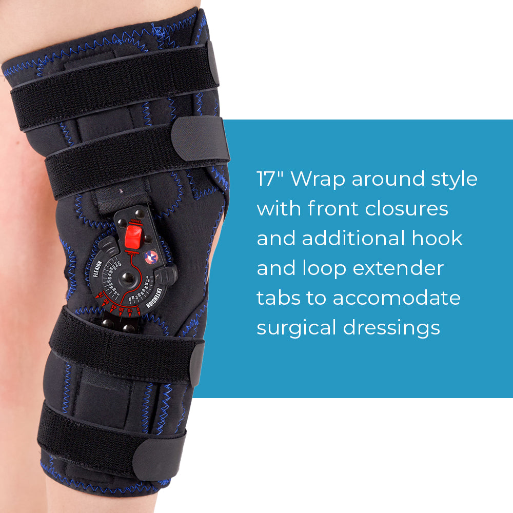 PRO-former ROM: 17" Koolflex Wrap Around Post-OP brace w/drop lock/ROM hinges